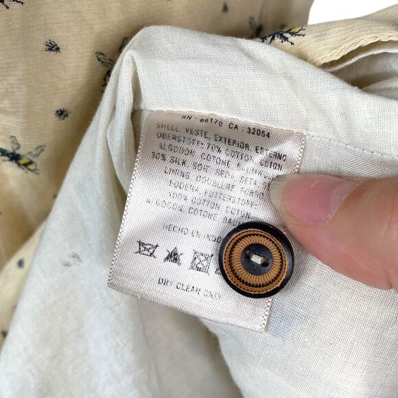 Anthropologie Honeyed Life Bee Print Button Down Cottagecore Dress SZ 0 - Picture 11 of 12